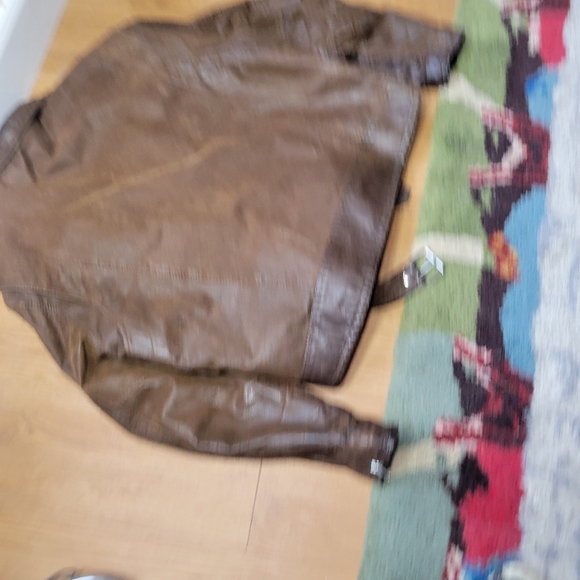 Vintage brown leather mens biker jacket size 50 xxl Sharp Fashions - Picture 8 of 11